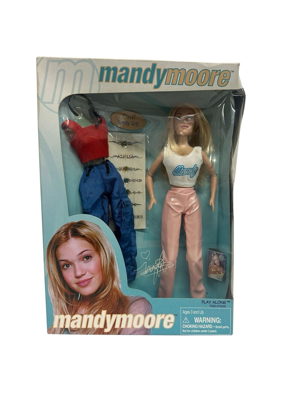 Play Along Mandy Moore 11.5" Fashion Doll With Extra Outfit & Body Art Dent Box